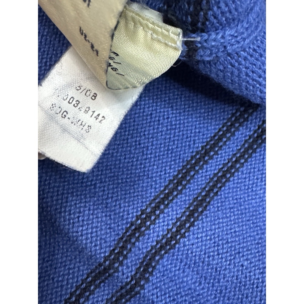 Tommy Hilfiger Crest Sweater Mens‎ Large Blue Navy Striped Crewneck Ribbed Knit - Picture 9 of 9